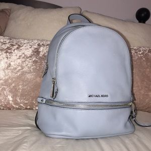 light blue michael kors backpack